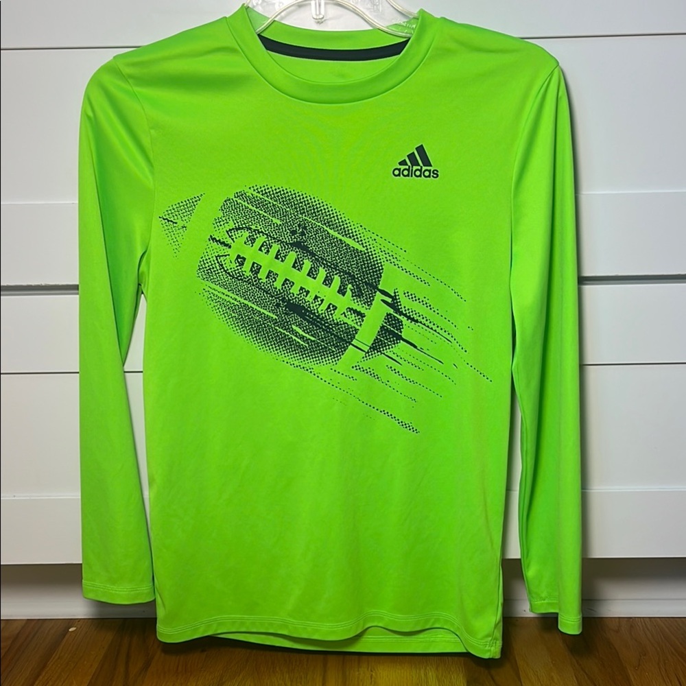 Adidas Kids Neon Green Football Graphic Shirt Size M 10/12